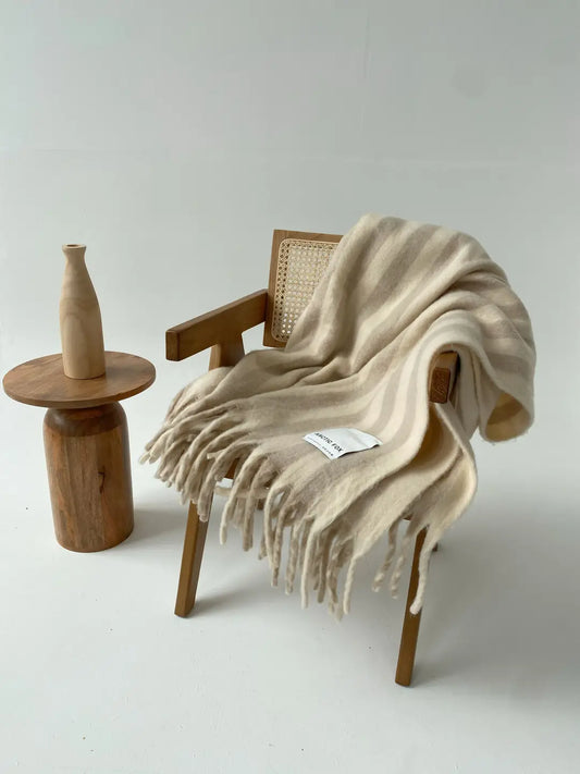 The Wool Stripe Plaid - Helltaupe gestreift